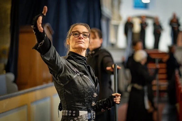 Schauspieler beim Musiktheater "Krieg und Frieden" in Lauenburg